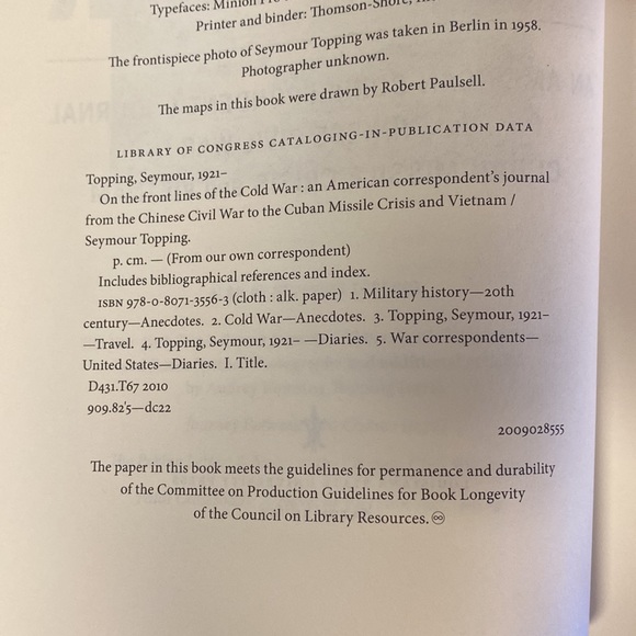 On the Front Lines of the Cold War (hardcover) by Seymour Topping - Picture 5 of 14